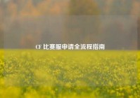 CF 比赛服申请全流程指南