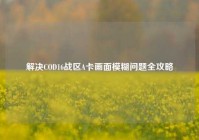 解决COD16战区A卡画面模糊问题全攻略