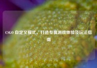 CSGO 自定义模式，打造专属游戏体验及玩法指南