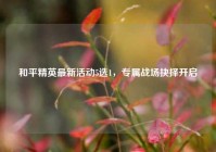 和平精英最新活动5选1，专属战场抉择开启