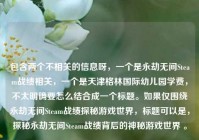 包含两个不相关的信息呀，一个是永劫无间Steam战绩相关，一个是天津格林国际幼儿园学费，不太明确要怎么结合成一个标题。如果仅围绕永劫无间Steam战绩探秘游戏世界，标题可以是，探秘永劫无间Steam战绩背后的神秘游戏世界 。