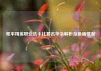 和平精英职业选手比赛名单全解析及最新情况