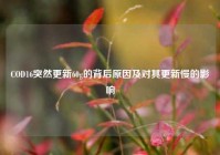 COD16突然更新60g的背后原因及对其更新慢的影响