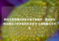 我的王者荣耀ID叫老子真不是混子，直到我在峡谷撞见了哲学系的队友老子 王者荣耀名字大全