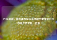 PUBG趣闻，那些年跳伞未落地就空中成盒的迷惑操作及空投一览表
