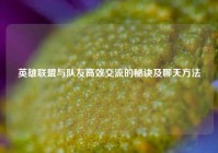 英雄联盟与队友高效交流的秘诀及聊天方法