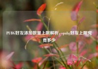PUBG好友添加数量上限解析，pubg好友上限究竟多少