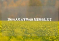 那些令人忍俊不禁的王者荣耀幽默名字
