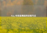 Pubg 中装备舞蹈的设置方法