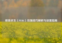 绝地求生（PUBG）压强技巧解析与设置指南