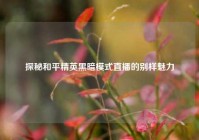 探秘和平精英黑暗模式直播的别样魅力