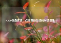 CSGO热血话语，点燃竞技激情的对话语录