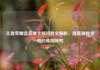 王者荣耀选英雄卡顿问题全解析，选英雄时卡顿的原因探究