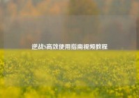 逆战S高效使用指南视频教程