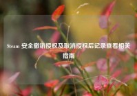 Steam 安全撤销授权及取消授权后记录查看相关指南