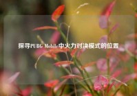 探寻PUBG Mobile中火力对决模式的位置