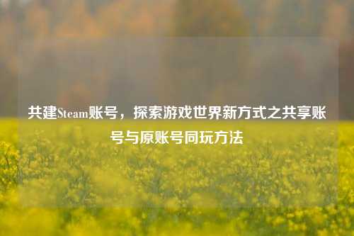 共建Steam账号，探索游戏世界新方式之共享账号与原账号同玩方法