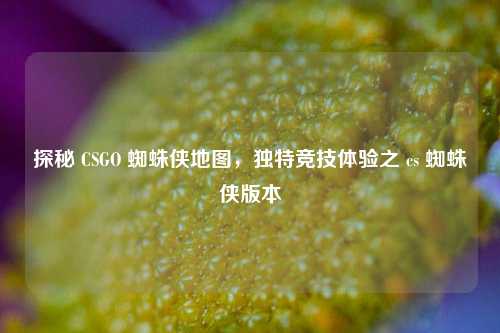 探秘 CSGO 蜘蛛侠地图，独特竞技体验之 cs 蜘蛛侠版本