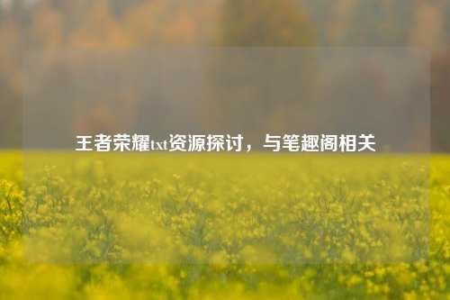 王者荣耀txt资源探讨,与笔趣阁相关