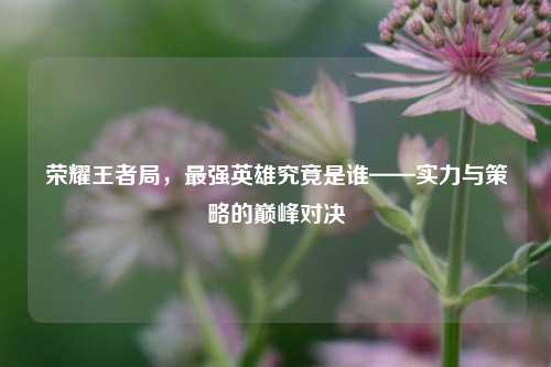 荣耀王者局,最强英雄究竟是谁——实力与策略的巅峰对决