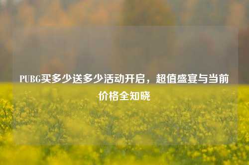PUBG买多少送多少活动开启,超值盛宴与当前价格全知晓