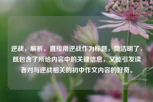 逆战,解析,直接用逆战作为标题,简洁明了,既包含了所给内容中的关键信息,又能引发读者对与逆战相关的初中作文内容的好奇。