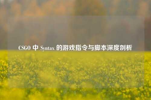CSGO 中 Syntax 的游戏指令与脚本深度剖析