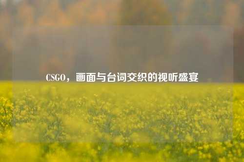 CSGO，画面与台词交织的视听盛宴
