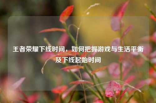 王者荣耀下线时间,如何把握游戏与生活平衡及下线起始时间