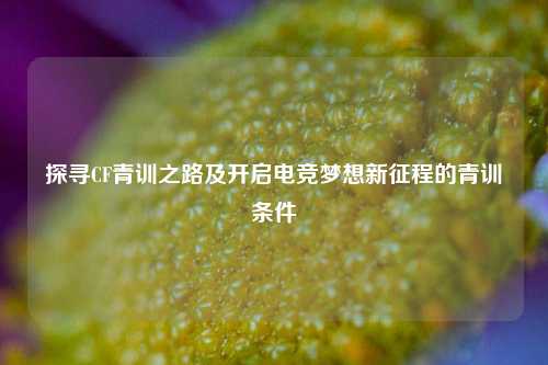 探寻CF青训之路及开启电竞梦想新征程的青训条件