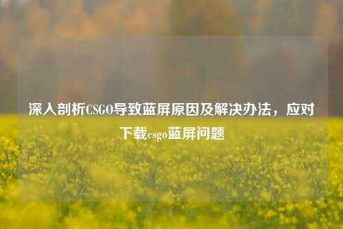 深入剖析CSGO导致蓝屏原因及解决办法，应对下载csgo蓝屏问题