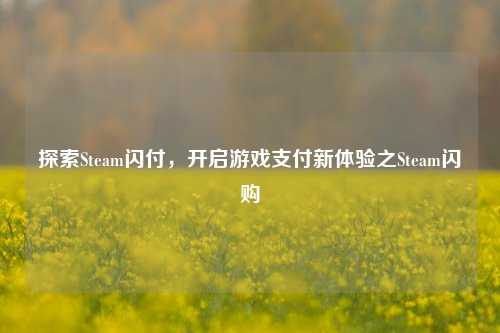 探索Steam闪付，开启游戏支付新体验之Steam闪购