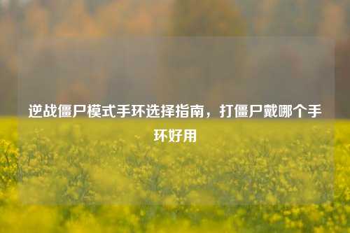 逆战僵尸模式手环选择指南,打僵尸戴哪个手环好用