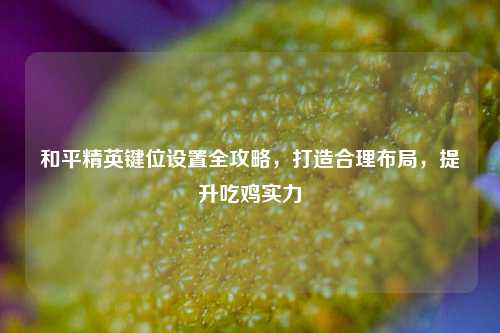 和平精英键位设置全攻略,打造合理布局,提升吃鸡实力