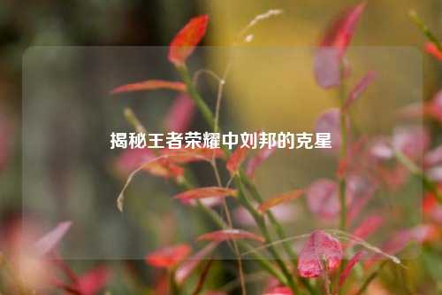 揭秘王者荣耀中刘邦的克星