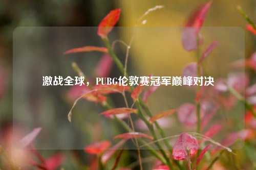 激战全球,PUBG伦敦赛冠军巅峰对决