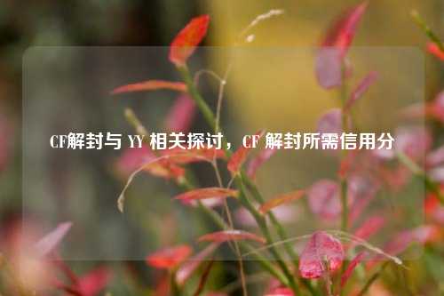 CF解封与 YY 相关探讨,CF 解封所需信用分