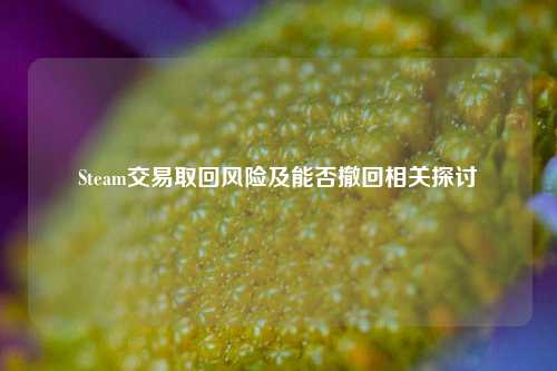 Steam交易取回风险及能否撤回相关探讨