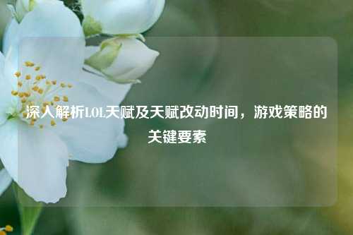 深入解析LOL天赋及天赋改动时间,游戏策略的关键要素