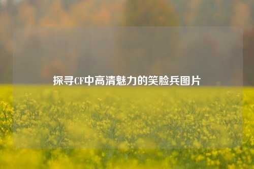 探寻CF中高清魅力的笑脸兵图片