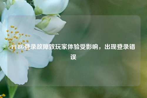 PUBG登录故障致玩家体验受影响，出现登录错误