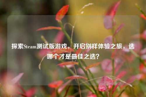 探索Steam测试版游戏,开启别样体验之旅,选哪个才是最佳之选?