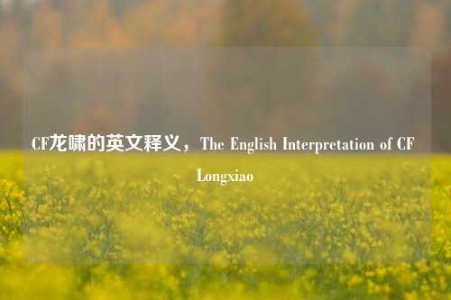 CF龙啸的英文释义,The English Interpretation of CF Longxiao