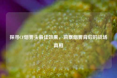 探寻CF烟雾头最佳效果,洞察烟雾背后的战场真相