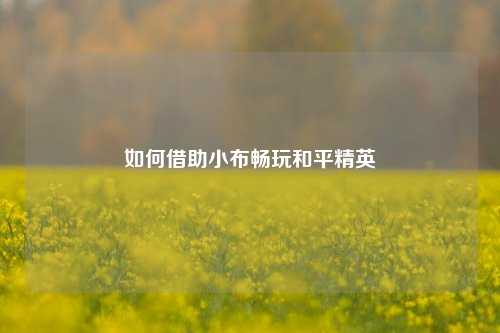 如何借助小布畅玩和平精英