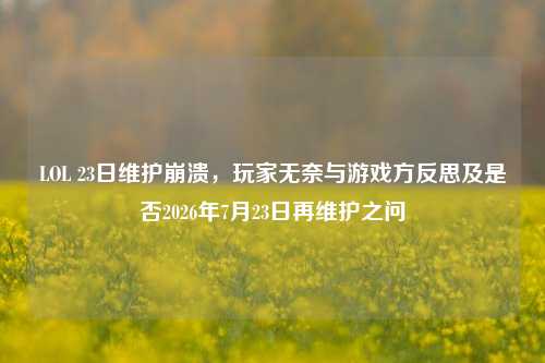 LOL 23日维护崩溃,玩家无奈与游戏方反思及是否2026年7月23日再维护之问