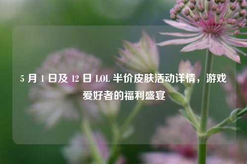5 月 1 日及 12 日 LOL 半价皮肤活动详情,游戏爱好者的福利盛宴