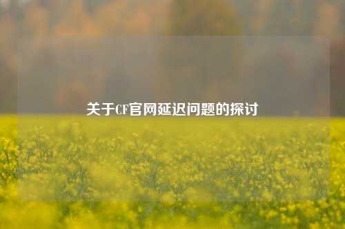 关于CF官网延迟问题的探讨