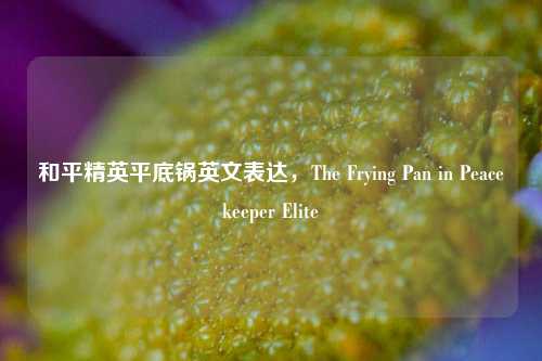 和平精英平底锅英文表达,The Frying Pan in Peacekeeper Elite