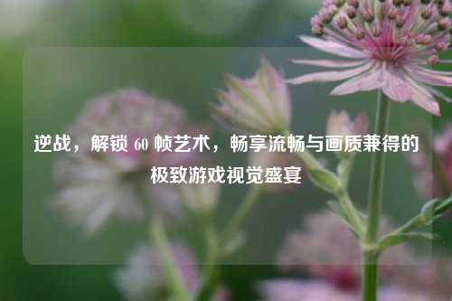 逆战,解锁 60 帧艺术,畅享流畅与画质兼得的极致游戏视觉盛宴